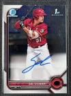 SAL STEWART 2022 BOWMAN DRAFT CHROME #CDA-SS AUTO 1ST PROSPECT RC AUTOGRAPH REDS