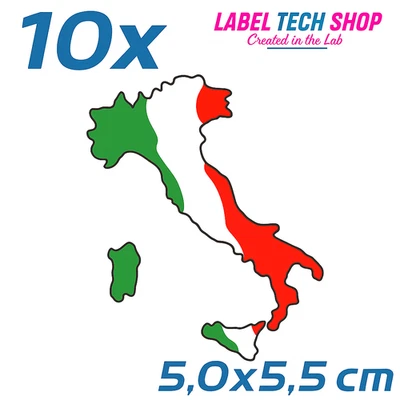 10x Italia/Italien Aufkleber Stiefel 5×5,5cm Flagge Italien Adesivo Sticker 032 - Bild 1 von 4