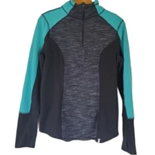 ACTIVE LIFE Womens Jacket Teal Black Athletic Fitness Workout Run Jog Yoga Small