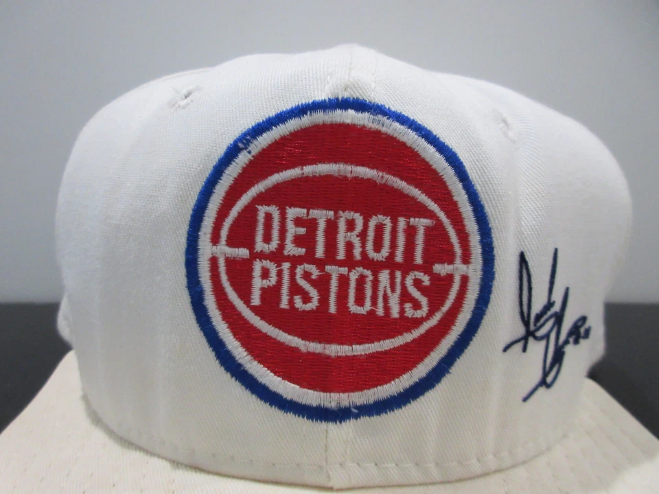 DE COLECCIÓN Detroit Pistons Gorra Gorra Snap Back Blanco Isiah Thomas Baloncesto Hombres Años 90 Foto 2 de 4