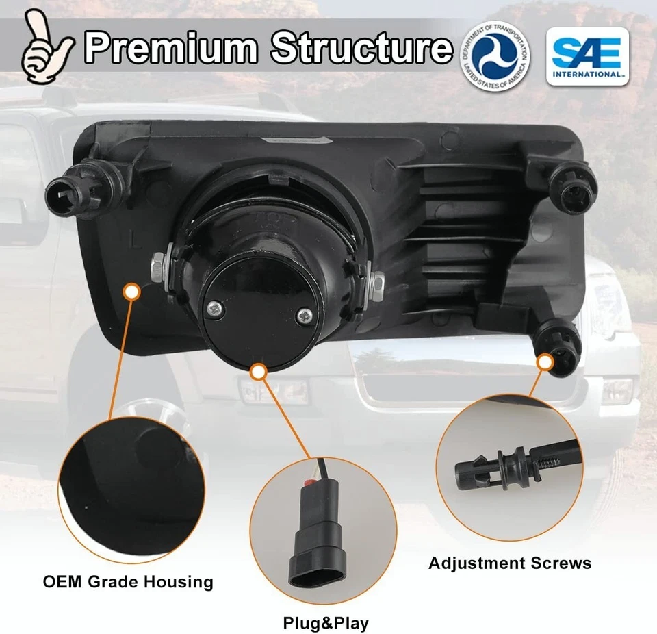 For 2006-2010 Ford Explorer 2007-10 Explorer Sport Trac Fog Lights Set 2Pcs - Image 3 of 4