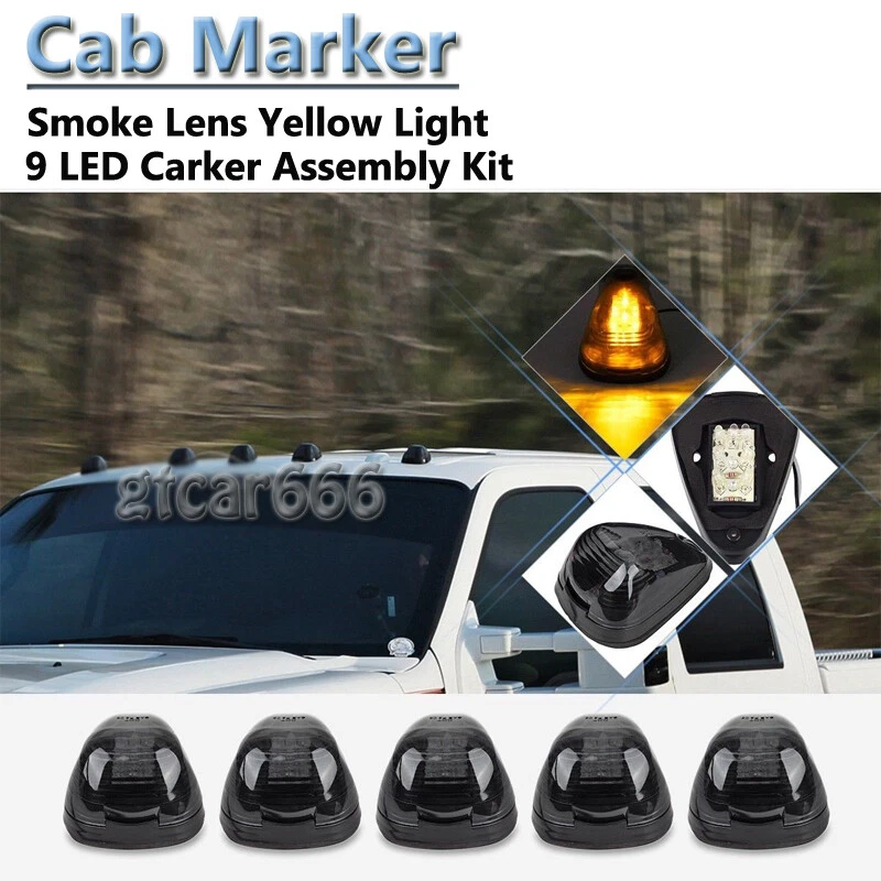 For 1999-2016 Ford E/F-250 F-350 Smoke Lens Cab Marker Lights Amber LED Assembly — 第 3/4 张图片