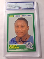1989 SCORE BARRY SANDERS RC AUTO AUTHENTIC PSA DNA  ROOKIE