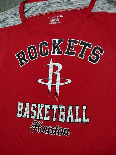 Houston Rockets Shirt Womens Large NBA Bling Shiny Diamonds Long Sleeve - Picture 2 of 13