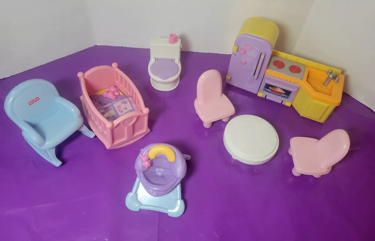 FISHER PRICE My First Dollhouse Furniture Accessories Lot 8 PC