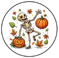 PUMPKIN SKELETON HALLOWEEN ENVELOPE SEALS LABELS STICKERS PARTY FAVORS