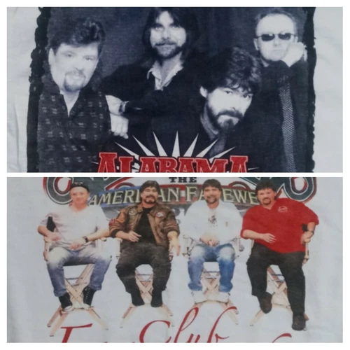 vintage Alabama Fan Club 2 t shirt lot Concert Country Weste Vintage vintage concert t-shirt, vintage, single stitch, B+ condition