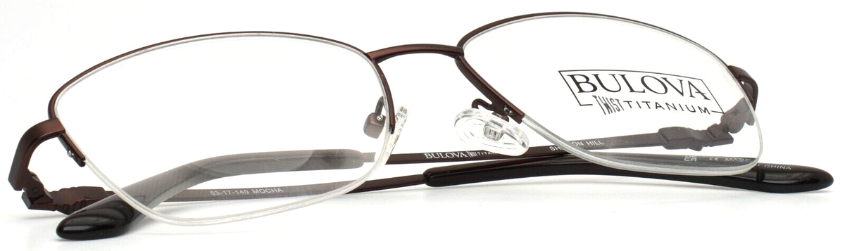 BULOVA Sharon Hill Mocha Womens Semi Cat Eye Half Rim 