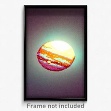 Pixel Art Poster - Cute Jupiter (8 Bit Psychedelic Trippy Video Game Print)