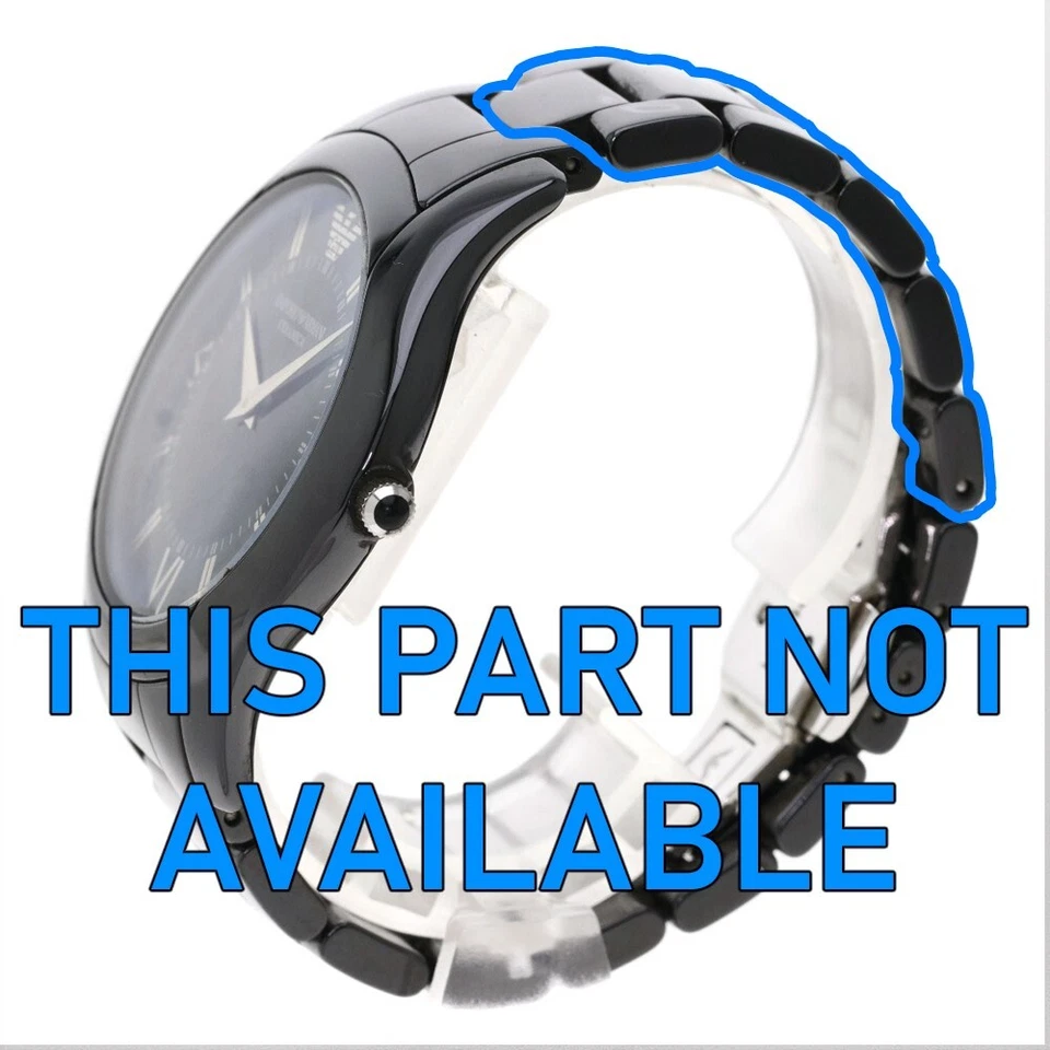 AR1440 Emporio Armani Cerámica Correa Reloj Negro Piezas Reparación Cierre Eslabón Pulsera Foto 2 de 2