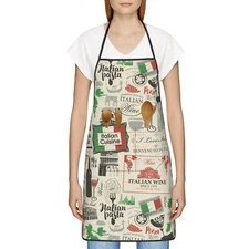 Italian Flag Apron With Pockets Home Kitchen Cooking Baking Gardening For Wom...