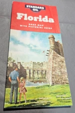 Vintage 1956 Florida Road Map – Standard Oil of Kentucky (KYSO) – Gas Station