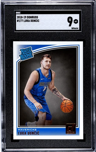 2018-19 Donruss Rated Rookie #177 Luka Doncic RC SGC 9 MINT Rookie Mavericks