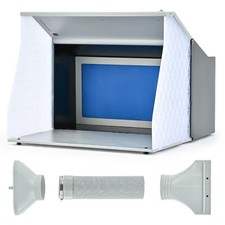 CO-Z Airbrush Paint Spray Booth with 4 LED Lights Turntable 184cfm Exhaust