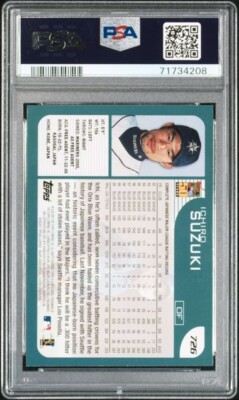 2001 Topps Ichiro Suzuki #726 PSA 9 MINT RC Seattle Mariners 