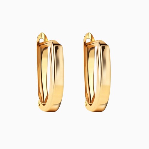 14K Yellow Gold Plain 2 X 6mm Domed Small Huggie Hoop Earrings 14K Yellow Gold Plain 2 X 6mm Domed Small Huggie Hoop Earrings