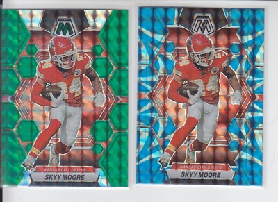 2 - 2023 Mosaic SKYY MOORE Blue Reactive + Green Chiefs #111