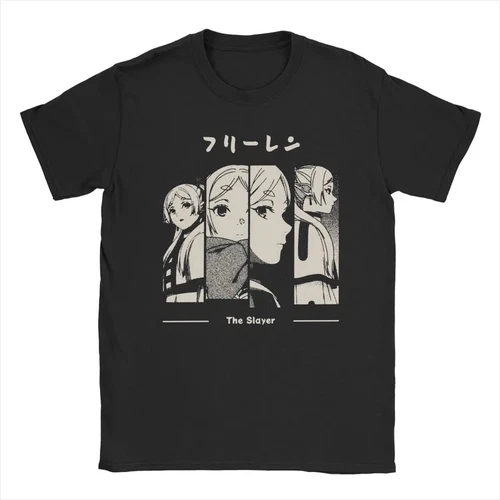 Hipster Frieren The Slayer T-Shirt for Men Crewneck Pure Cotton T Shirt Anime - Picture 1 of 4