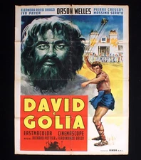 DAVID E GOLIA manifesto poster Orson Welles Peplum Goliath Bible Bibbia C35