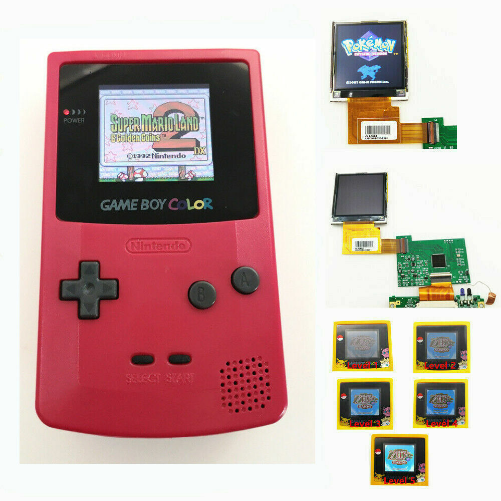 Nintendo Game Boy Color GBC System Backlight Backlit Brighter TFT Berry