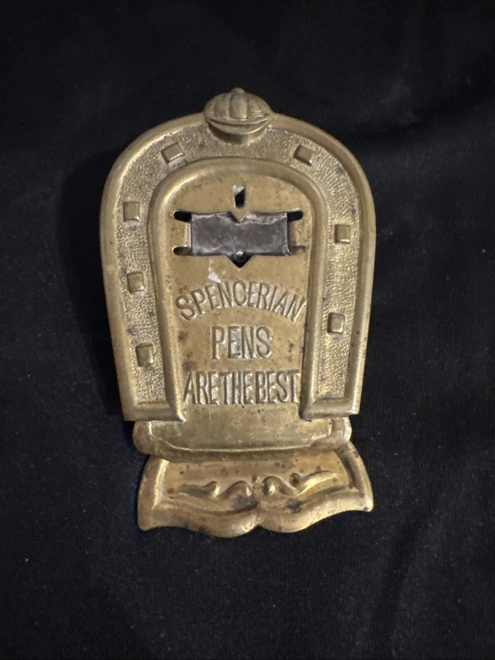 Pluma Estilográfica Vintage Spencerian General Store GRAN CLIP DE PAPEL DE LATÓN ZAPATO DE CABALLO Foto 2 de 4