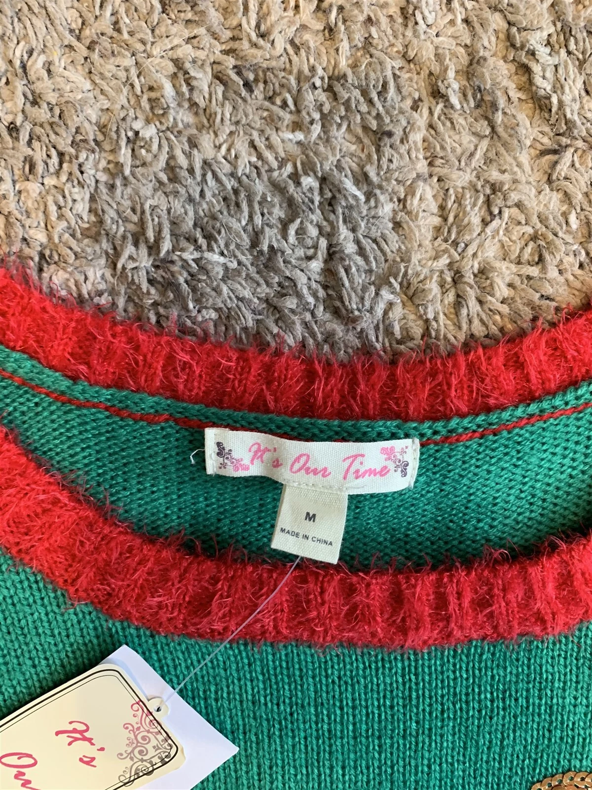 It's Our Time Dream Big Rudolph Ugly Christmas Sweater Junior's Medium