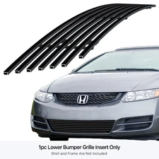 For 2009-2011 Honda Civic Coupe Lower Bumper Stainless Black Billet Grill Insert