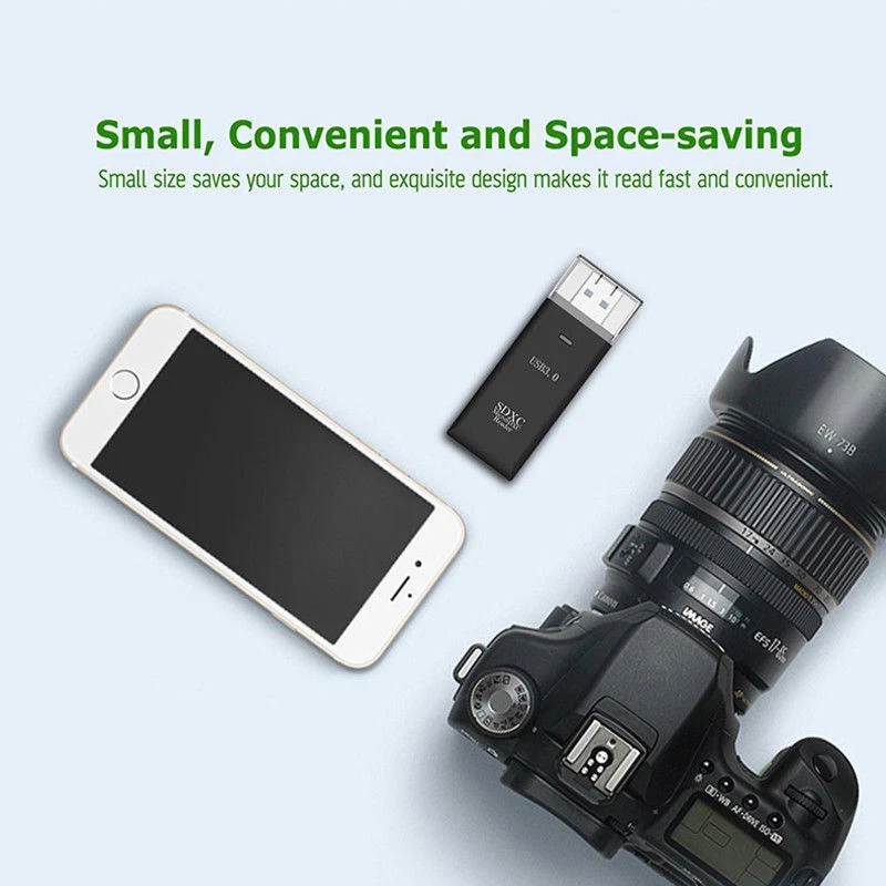 2 in 1 USB 3.0 Micro SD SDXC TF T-Flash Memory Card Reader Adapter High Speed US - Image 2 of 4