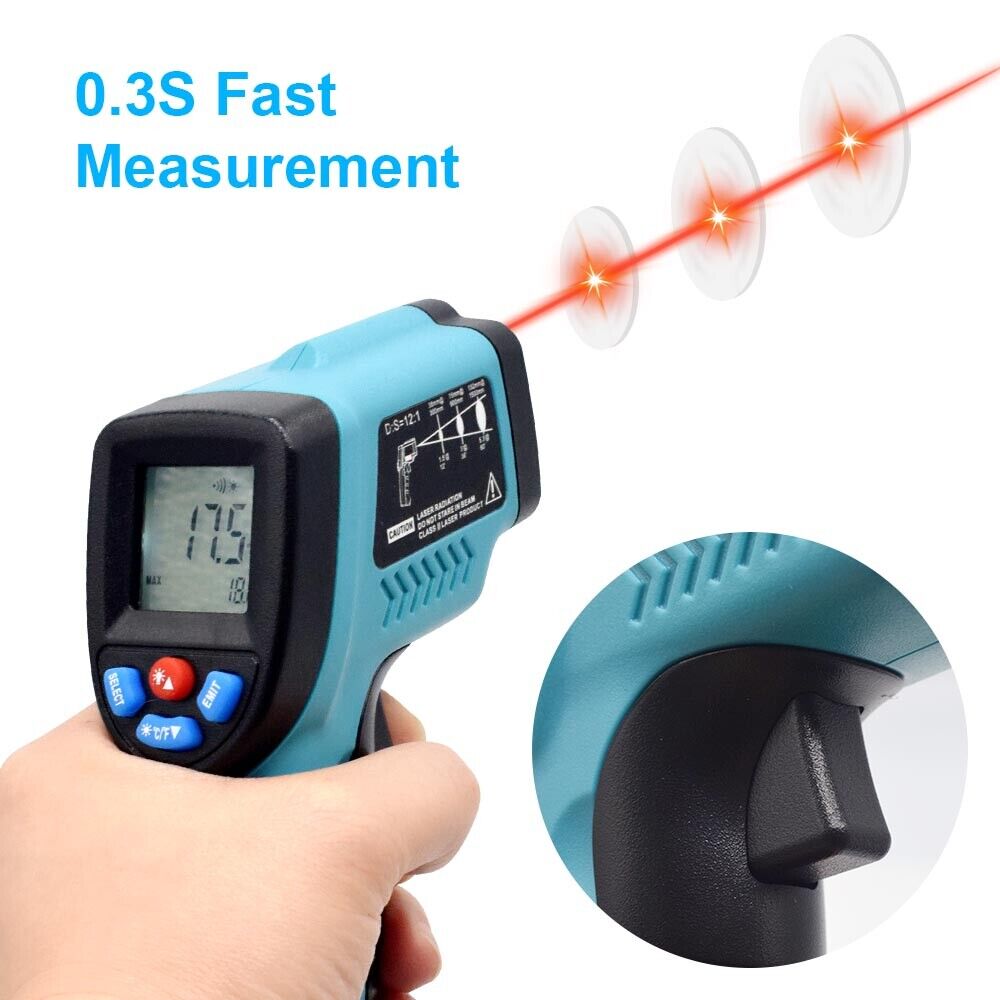 Infrarot Thermometer Pyrometer Laser Temperaturmesser IR 121 bis 500C DE