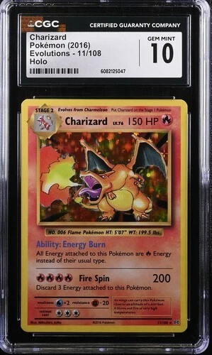 Pokémon Charizard 2016 Evolutions 11/108 Holo CGC 10
