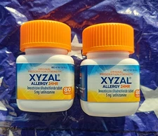 XYZAL 24 Hour Allergy Relief Antihistamine Tablets 80 Ct x2 Packs Sealed Exp 27+