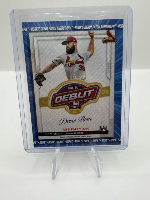 2024 Topps Chrome Update Drew Rom DEBUT PATCH *REDEMPTION CARD USED*