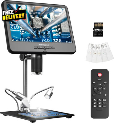 AD210 10.1'' LCD Digital Microscope for Electronics Repair Coins w/ Light 32GB