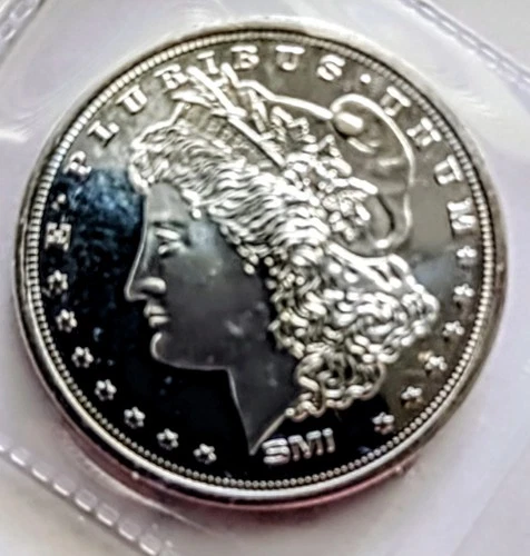 One Troy Ounce .999 e pluribus unum  uncirculated silver bullion coin SMI