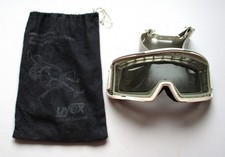 1980 s Uvex White Clima-Zone Ski Goggles w/Cloth Carrying Bag Adjustable Strap