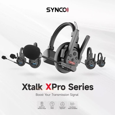 Synco Xtalk XPro 2 Vollduplex-Wireless-Intercom-Headset-System Mikrofone