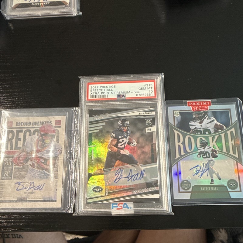 Breece Hall Lot of 3 PSA 10 Rookie Autos 2022 Prestige Xtra Points + Rewards