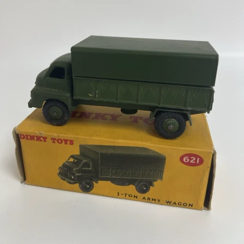 Vintage Dinky Toys 621 Bedford 3-Ton Army Wagon Military In Original Box