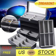 24 Slots Glasses Display Storage Box Organizer 4Layer Sunglasses Eyeglass Holder