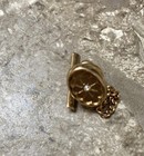 Vintage men's tie tack pin with a safety chain and buttonhole bar — photo 4