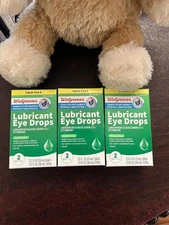 Walgreens Lubricant Eye Drops Moisturizing, 0.5 fl oz, TWIN PACK 3 Nos