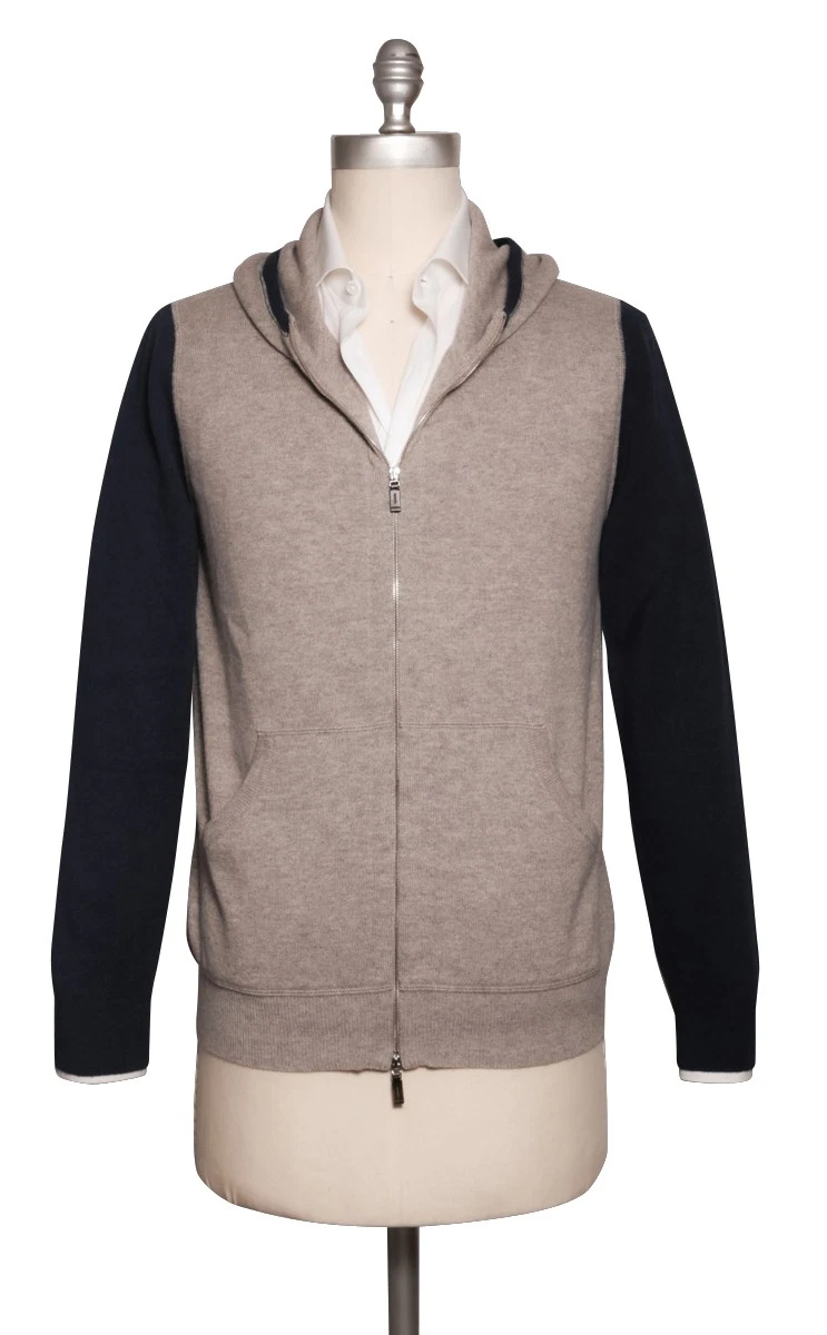 Svevo Parma Brown Cashmere Hoodie Sweater - (1810)