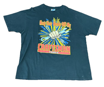 #ad Vintage Craftsman Tools Mens Black XL quot;Hands off my Toolsquot; T shirt Made In USA $39.95