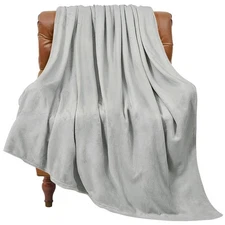 BEDELITE Fleece Blanket Light Grey Throw Blankets for Couch  Bed, Luxury Plus...