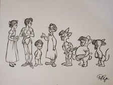 Disney Peter Pan Character Design Sheet Drawing/Sketch Animation Signed Art