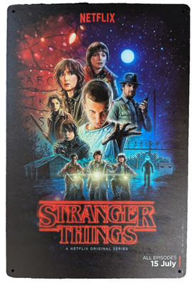 Stranger Things Netflix Serie Blechschild Wandbild 8'' x 12'' NEU