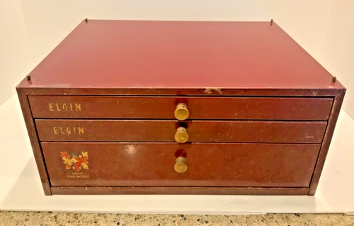 Antique ELGIN THREE DRAWER PARTS CABINET