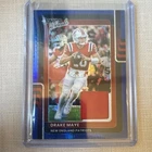 2025 Panini Donruss Optic Threads Drake Maye #DTBH-DME Blue Hyper