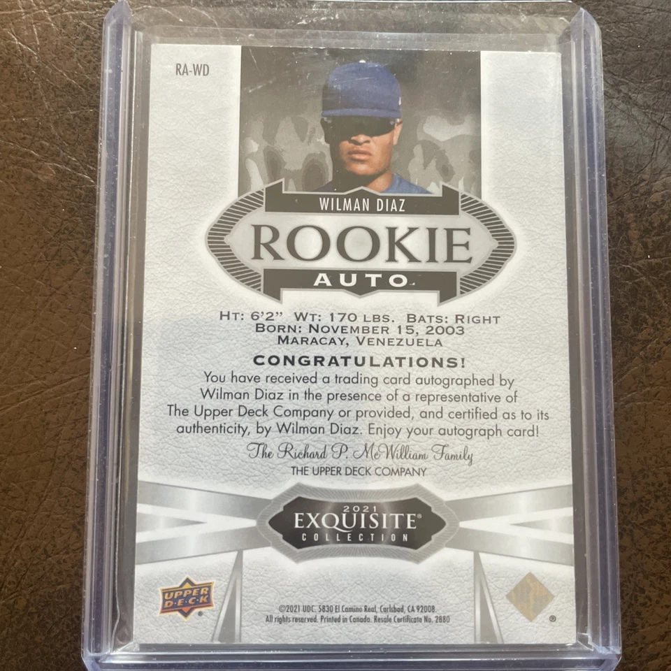 2021 Goodwin Champions Exquisite Collection Rookie /99 Wilman Diaz #RA-WD Auto - Image 2 of 2