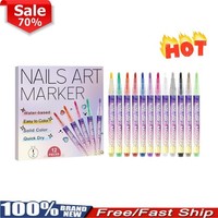 12 Colors Nail Art Pens Set Nail Polish Pens Nail Art Drawing Graffiti Marker